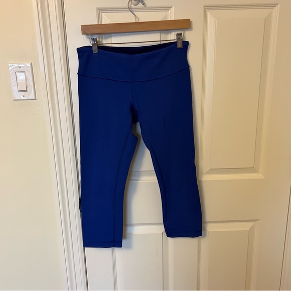 Lululemon work out pants. Reversible. Blue on one side, purple on the other. - Picture 1 of 7